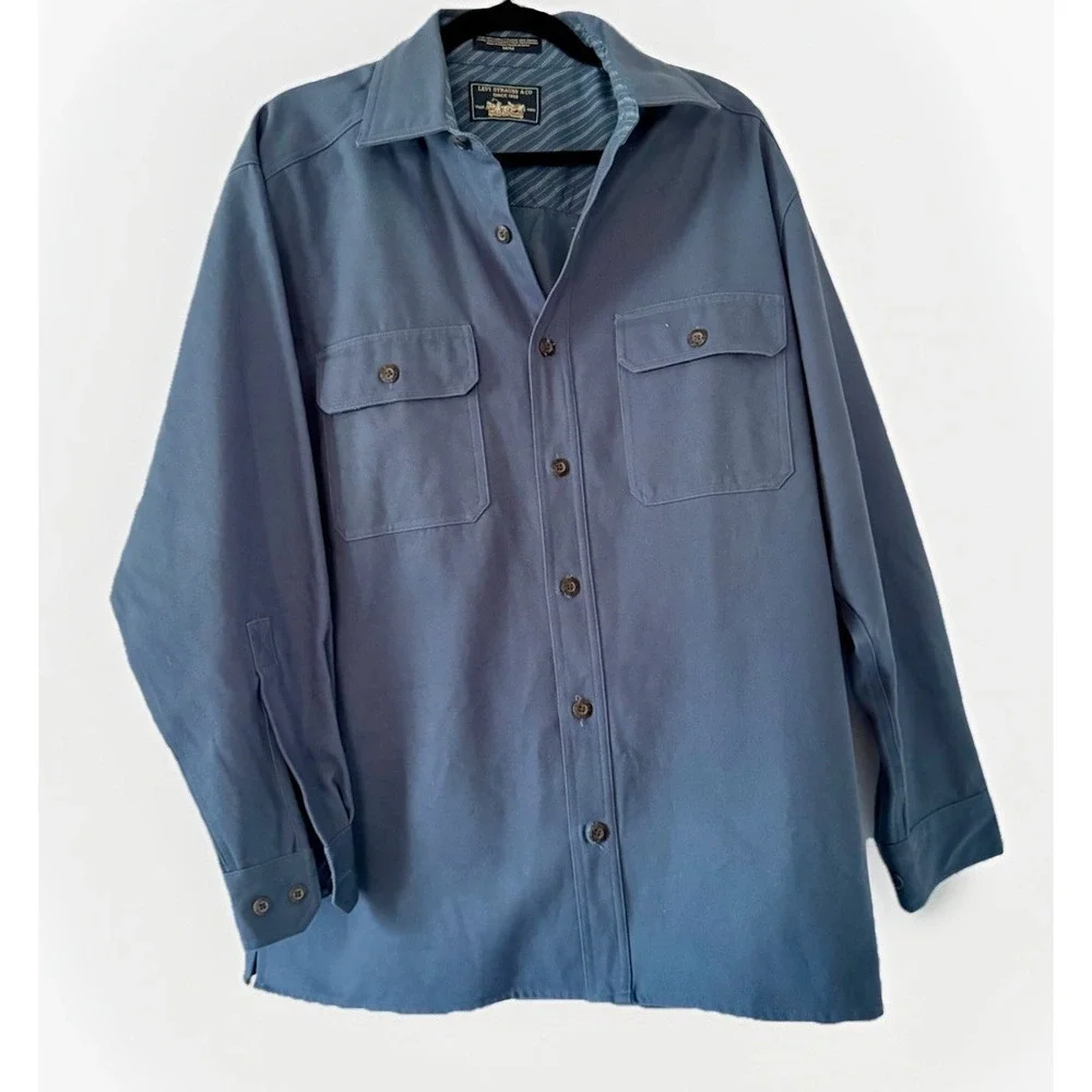 Levi's Shirt Jacket Overshirt Slate Blue Workwear Button Up Utility Men‎ M
